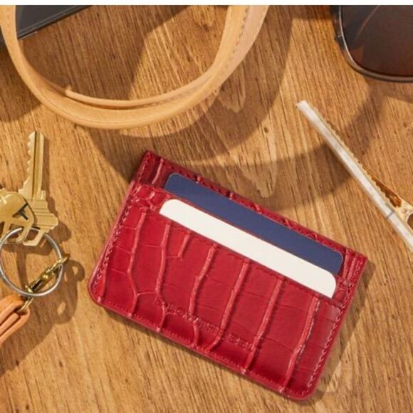B-Low The Belt Croc Card Case Red NWT - Picture 2 of 5